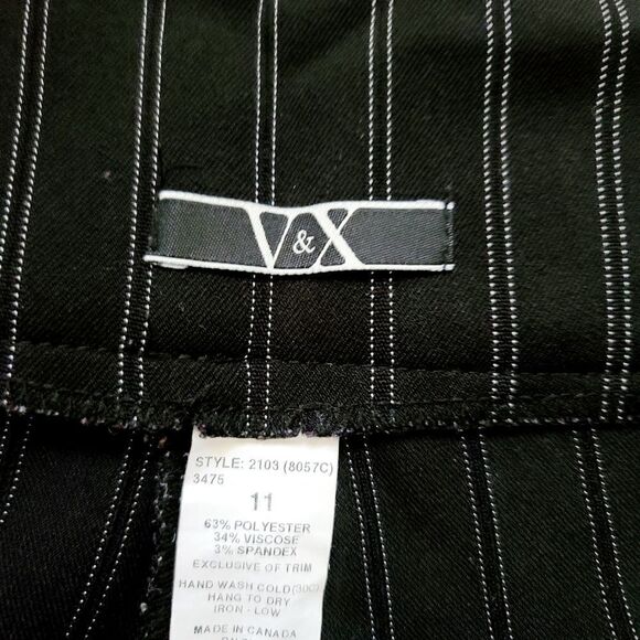 V&X juniors formal black slack pants with white stripes - Picture 6 of 16
